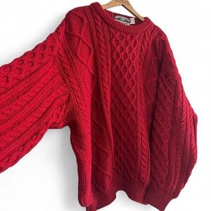 Vintage Thornton Bay 100% Wool Chunky Knit Sweater Made in England